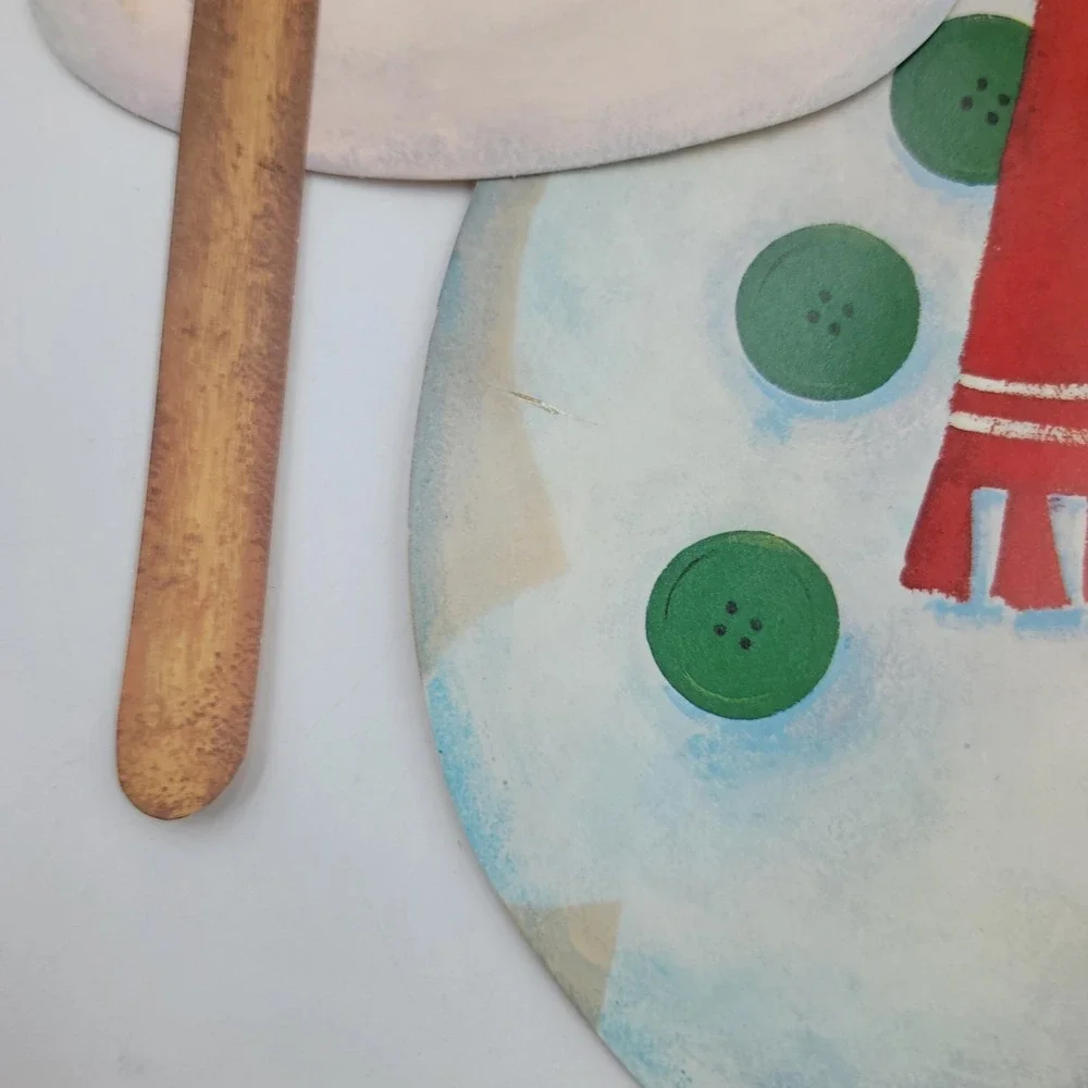Vintage Jointed Snowman Cardboard Die Cut Christmas Wall Decor Large 26 Inch